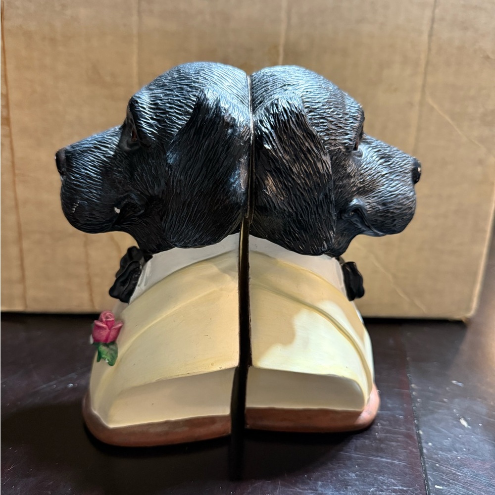 Rare Sylvester black‎ Labrador retriever Bookends paperweight lab resin